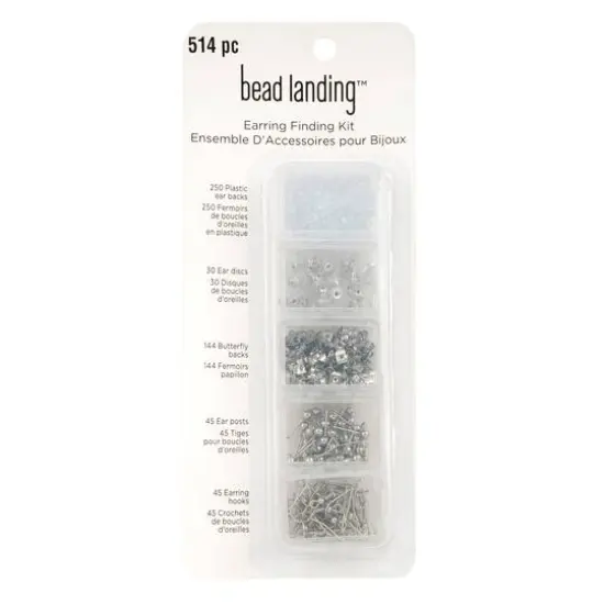 Earring Finding Kit by Bead Landing&trade; Rhodium {1}