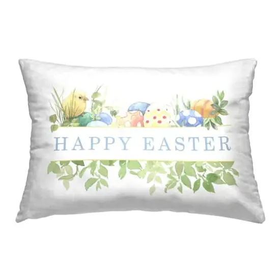 Stupell Industries Floral Happy Easter Decorative Printed Throw Pillow {1}