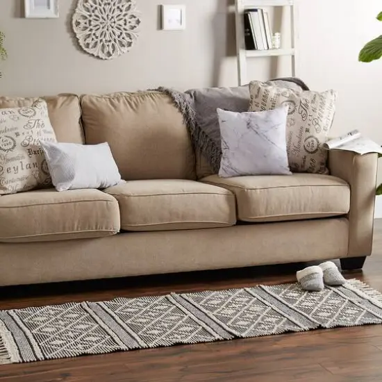 DII&reg; Diamond Textured Hand-Loomed Runner, 2ft. x 6ft. Black {4}