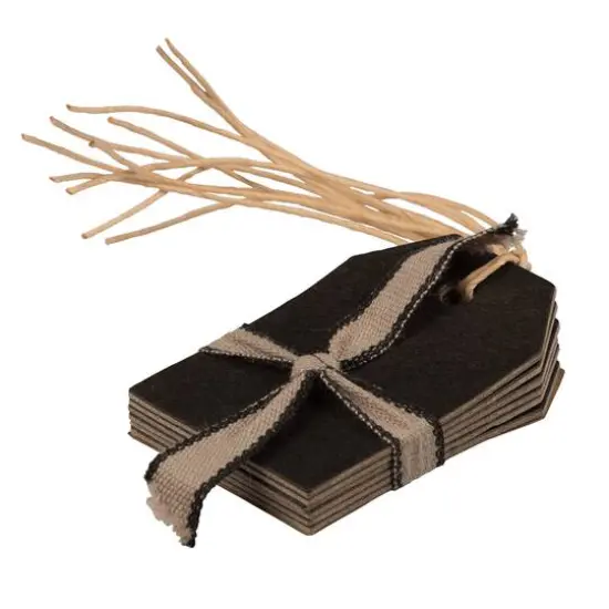 JAM Paper Black Small Recycled Kraft Gift Tags with Twine String, 6ct. {3}