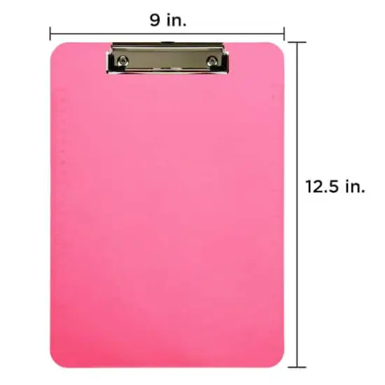JAM Paper Letter Size Plastic Clipboard Pink {6}
