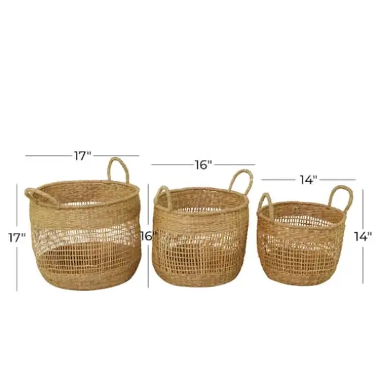 Brown Seagrass Bohemian Storage Baskets, 3ct. {6}