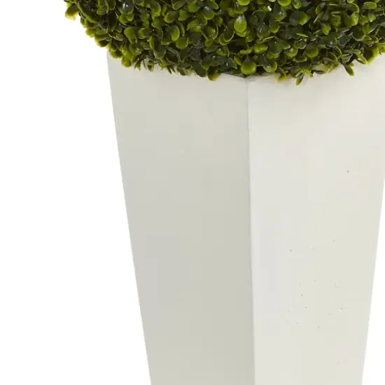2.5ft. Boxwood Ball Topiary in White Tower Planter {4}