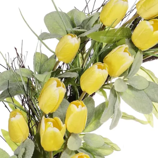 30" Yellow Spring Tulip Wreath {3}