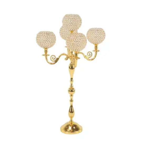 Gold Aluminum Glam Candle Holder, 40" x 24" x 24" {3}