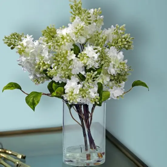 15" Lilac Arrangement in Glass Vase {7}