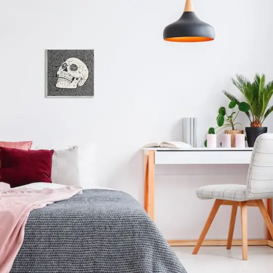 Stupell Industries Crystal Eyes Skull Goth Roses Wall Plaque Art {3}