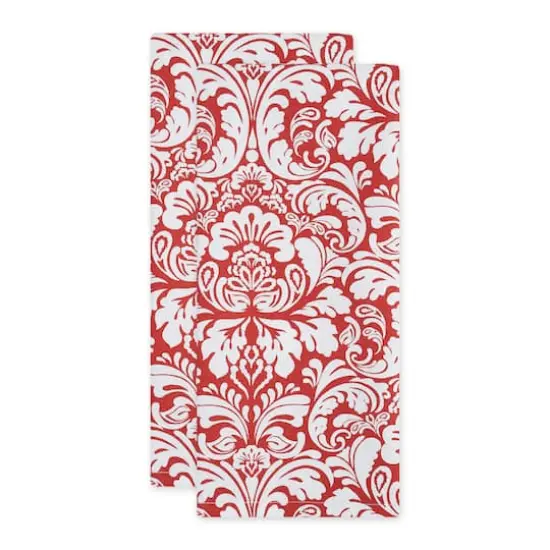 DII&reg; Red Damask Dishtowel (Set of 2) {3}