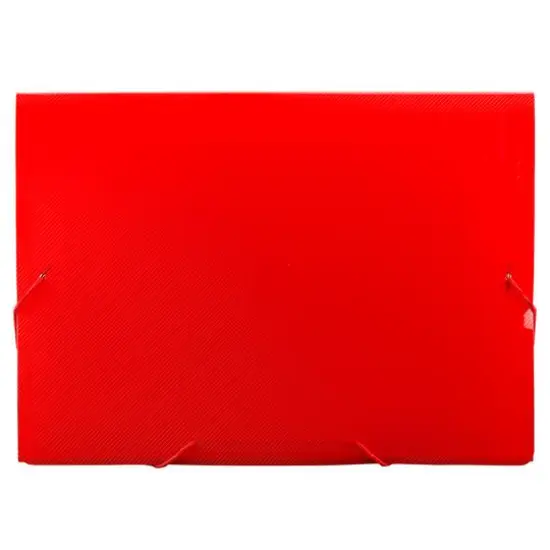 JAM Paper 9" x 13" Plastic Accordion Folder Red {4}
