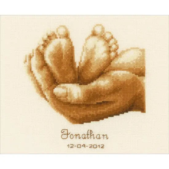 Vervaco Little Feet Record on Aida Counted Cross Stitch Kit {1}