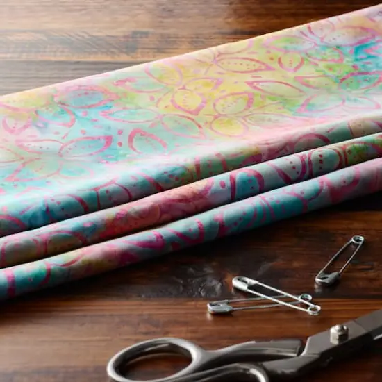 Feldman Premium Indonesian Batik Pastel Leaves Fabric {3}