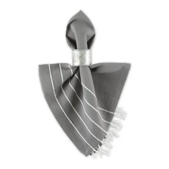 DII&reg; Striped Tassel Napkins, 4ct. Gray {7}