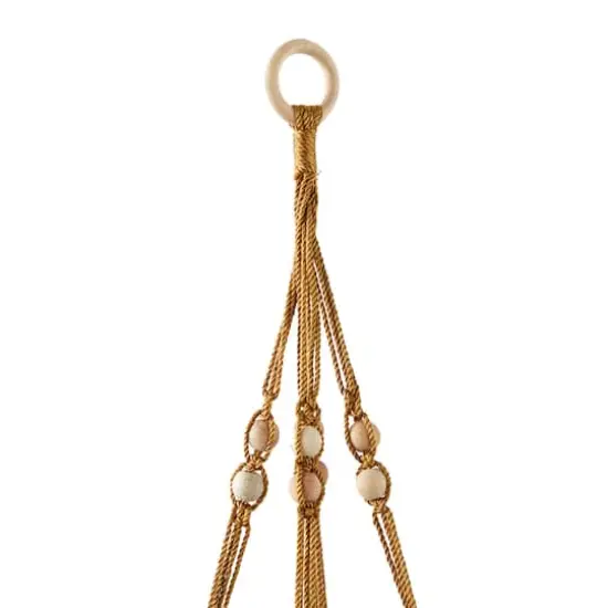 29" Brown Fabric Handmade Hanging Macrame Wall Planter {5}