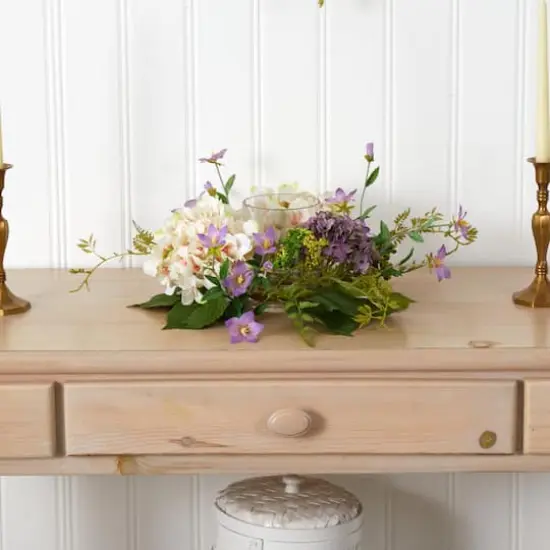 7" Purple Hydrangea Candelabrum {4}