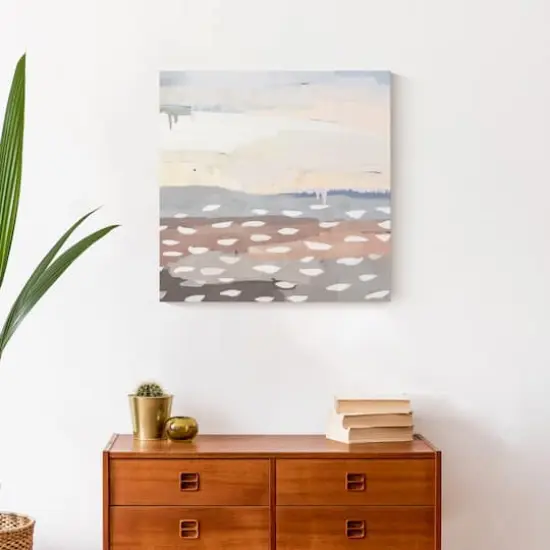 Cream Blue Abstract 20" x 20" Canvas Wall Art {5}