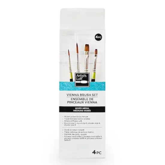 4-Piece Mixed Media Vienna Brush Set No.2 by Artist's Loft&reg; {1}