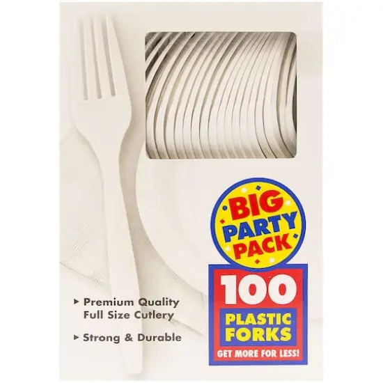 JAM Paper Premium Plastic Forks, 100ct. White {3}