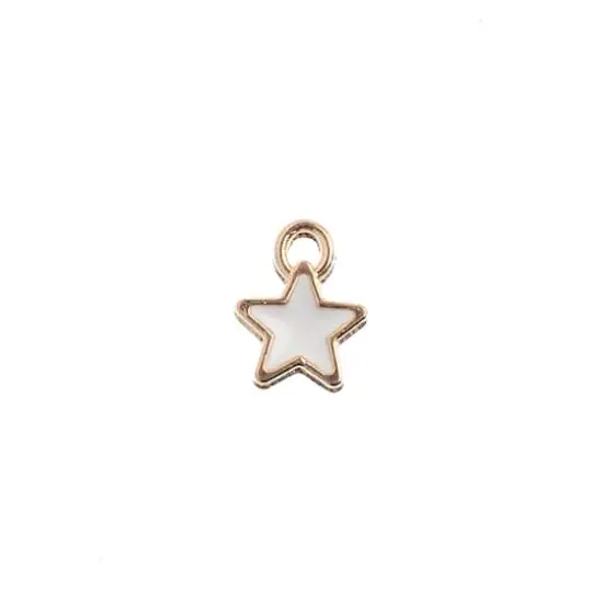 John Bead Sweet & Petite Tiny Star Charms, 10ct. White {1}