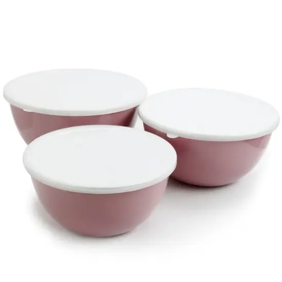 Gibson Home&reg; Plaza Cafe Lavender 3-Piece Stackable Nesting Mixing Bowl Set with Lids {1}