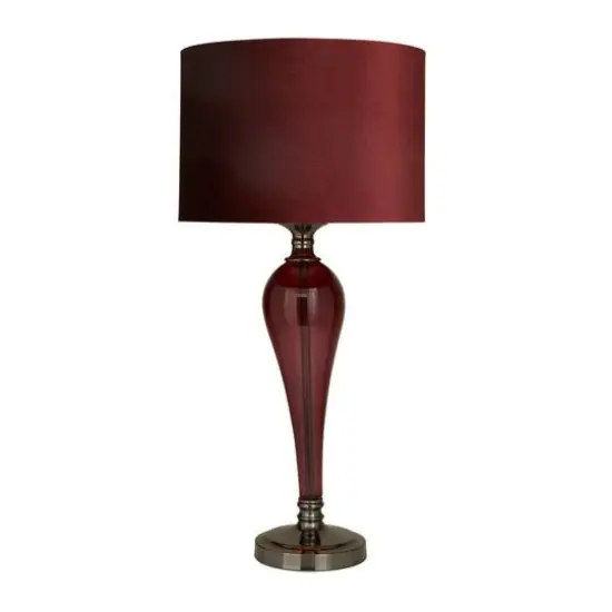 Red Velvet Glam Table Lamp, 27" x 13" x 13" {1}