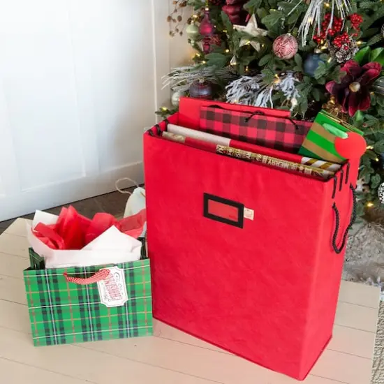 Santa's Bag Gift Bag Organizer & Tissue Paper Storage Box {13}