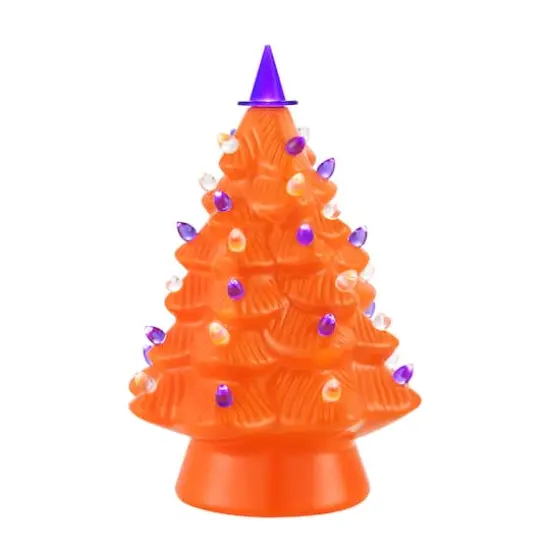 Mr. Halloween 12" Orange Ceramic Tree {1}