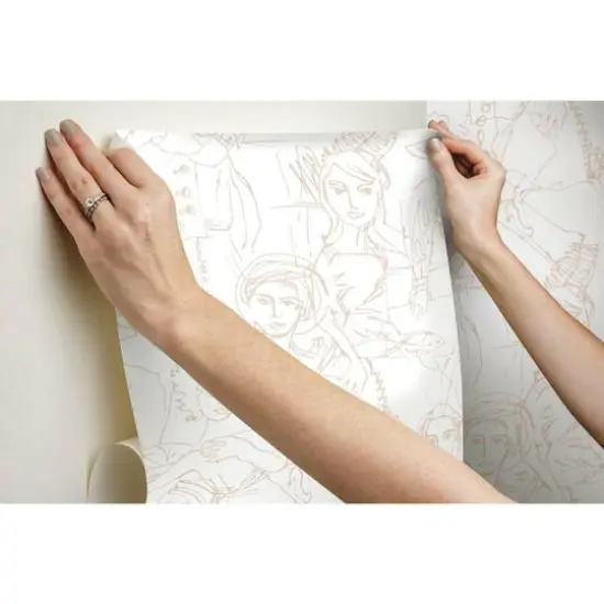 RoomMates Vogue Sketches Peel & Stick Wallpaper Pink/White {11}