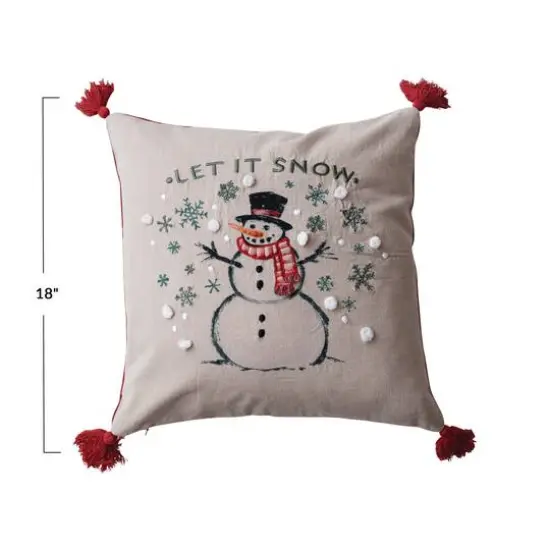 Hello Honey® 18" Let it Snow Square Cotton Printed Accent Pillow {5}