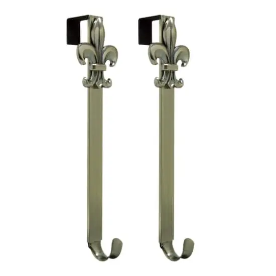 Haute Decor Fleur De Lis Adjustable Wreath Hangers, 2ct. Antique Brass {1}