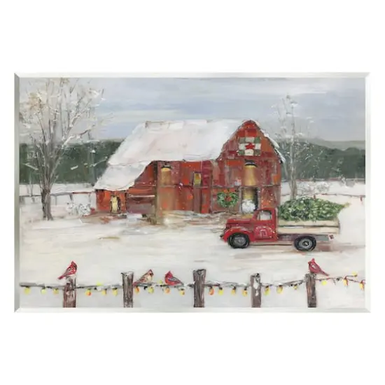 Stupell Industries Snowy Holiday Tree Farm Landscape Wall Plaque Art {1}