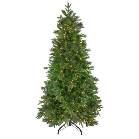 7.5ft. Pre-Lit Real Touch&trade;️ Rosemary Emerald Angel Pine Artificial Christmas Tree, Warm White LED Lights {1}