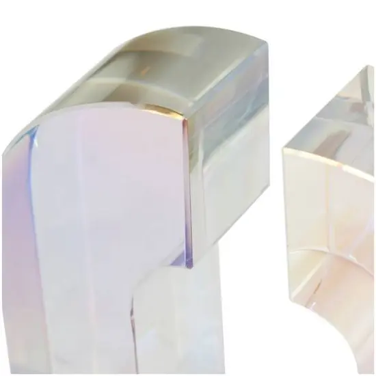 6" Clear Crystal Geometric Arched Bookends Set {8}