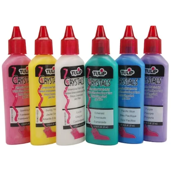 Tulip&reg; 6 Color Dimensional Fabric Paint Set Crystals {4}