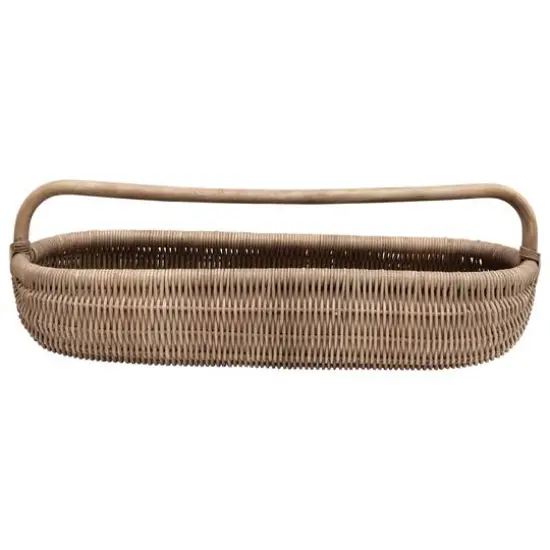 Hello Honey&reg; Natural Hand-Woven Rattan Basket with Handle {5}