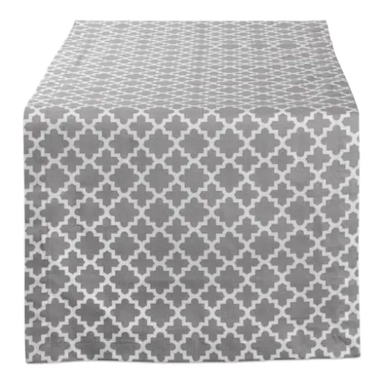 DII&reg; 108" Gray Lattice Table Runner {1}