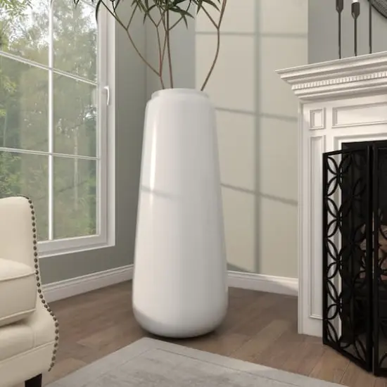 3ft. White Modern Tall Floor Vase {7}