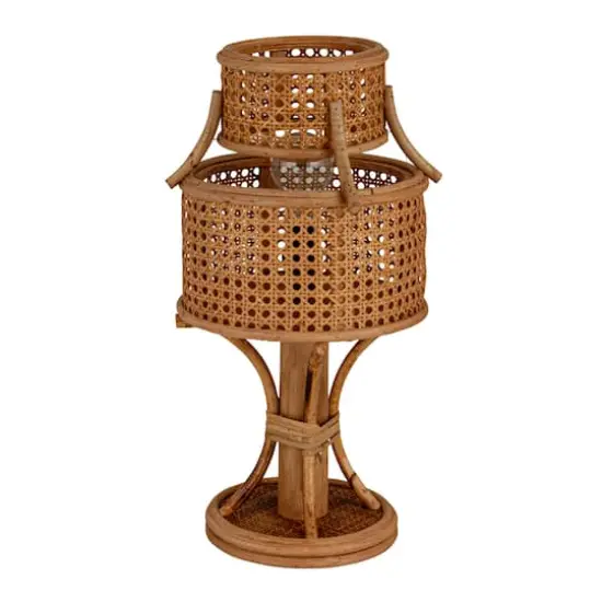 Hello Honey&reg; 18" Rustic Rattan Vintage Reproduction Table Lamp, 2ct. {1}