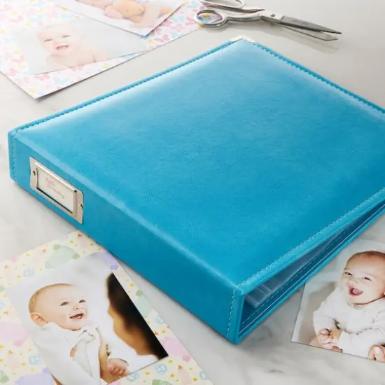 Leather D-Ring Scrapbook Album by Recollections&reg; Aqua {3}