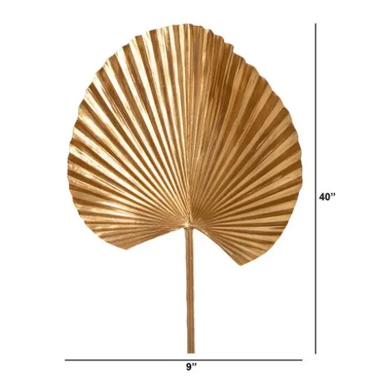 40" Gold Ruffled Fan Palm Stems, 3ct. {7}