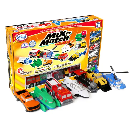 Popular Playthings&reg; Magnetic Mix or Match&reg; Deluxe 2 Vehicles Play Set {1}