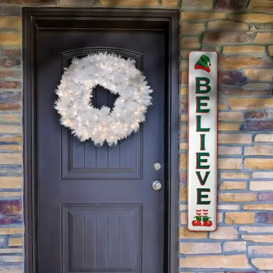 47" Believe Vertical Holiday Wall Sign {3}