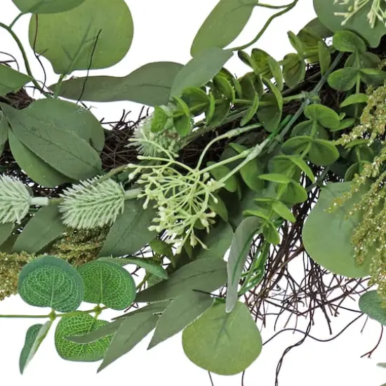 22" Eucalyptus & Baby&rsquo;s Breath Spring Wreath {4}