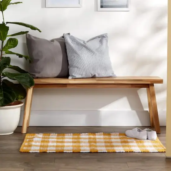 DII&reg; Buffalo Check Rag Rug, 26" x 40" Honey Gold and White {5}