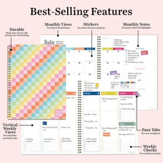 TF Publishing 2024 - 2025 Checkmate Large Spiral Planner {6}