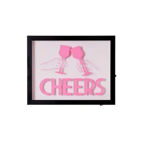 American Art Decor Tipsy Printed Cheers LED Light Box Wall Sign - 14" x 11" x 1.6" {1}
