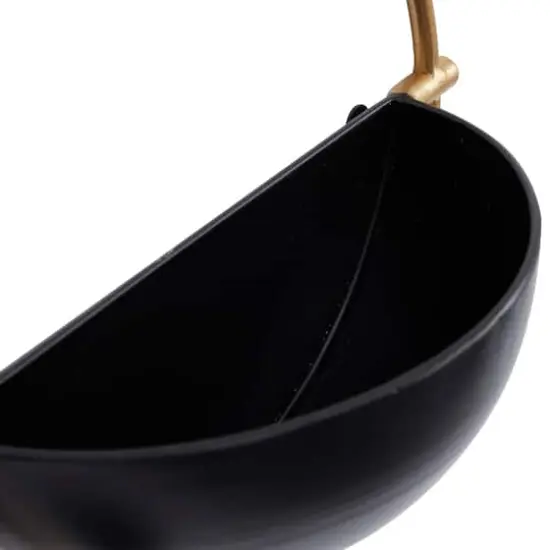 Set of 3 Black Iron Contemporary Planters, 15" x 14" x 5" {5}