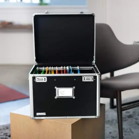 Vaultz Black Locking File Security Box {6}