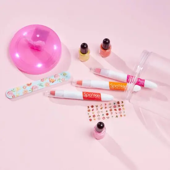 Bright Stripes Sparkle LED Glow Spa Pink Butterfly Activity Jar {4}