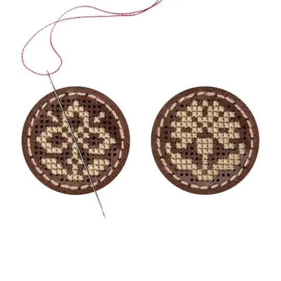 Wonderland Crafts Flowers with Leaves Magnetic Needle Holder Embroidery Kit, 2ct. {3}