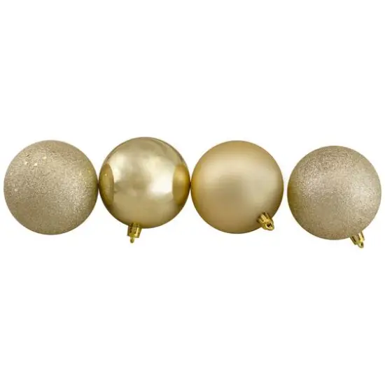 32ct. 3.25" Champagne Gold Shatterproof Ball Ornaments {4}